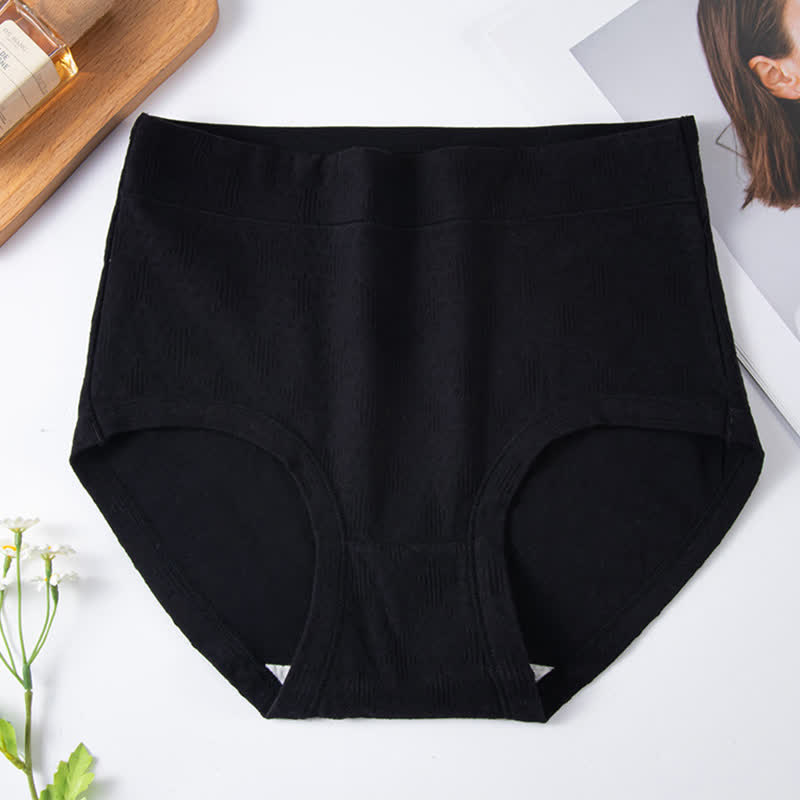 Lot de 3 slips taille haute en coton uni - Noir - 6XL - image 12