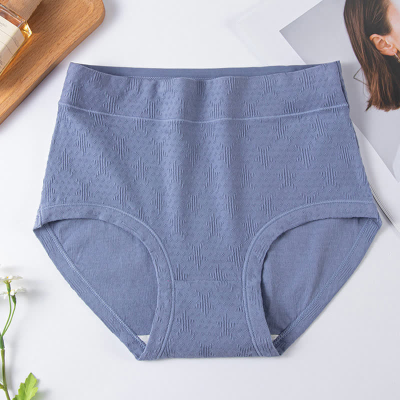 Lot de 3 slips taille haute en coton uni