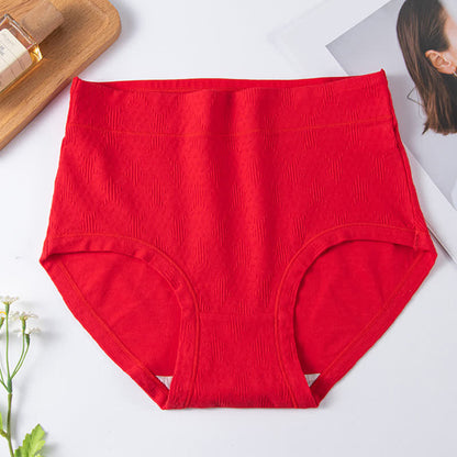 Lot de 3 slips taille haute en coton uni