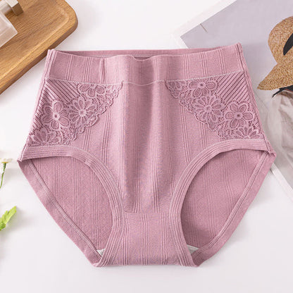 Culottes en dentelle florale en coton (lot de 3) - Violet - 6XL - image 9