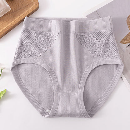 Culottes en dentelle florale en coton (lot de 3) - Gris - 6XL - image 7