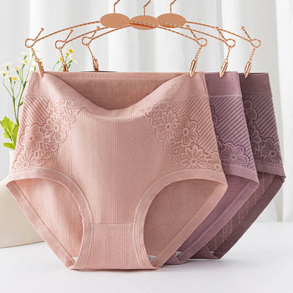 Culotte grande taille en coton et dentelle florale (lot de 3)