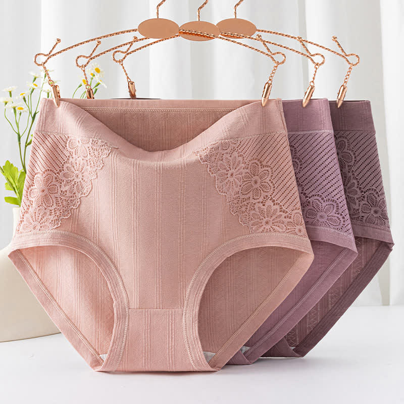 Culottes en dentelle florale en coton (lot de 3) - image 0