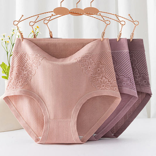 Culottes en dentelle florale en coton (lot de 3) - image 0