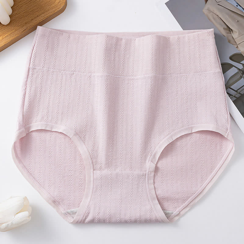 Culotte confortable taille haute en pur coton de couleur unie (lot de 3)