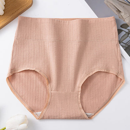 Culotte confortable taille haute en pur coton de couleur unie (lot de 3) - Nu - 3XL - image 12