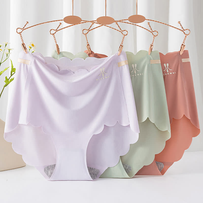 Culotte taille haute en soie glacée sans couture (lot de 3)