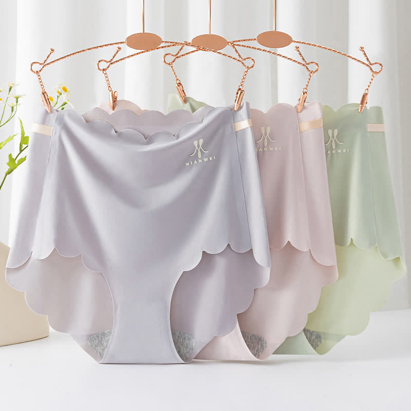 Culotte taille haute en soie glacée sans couture (lot de 3)