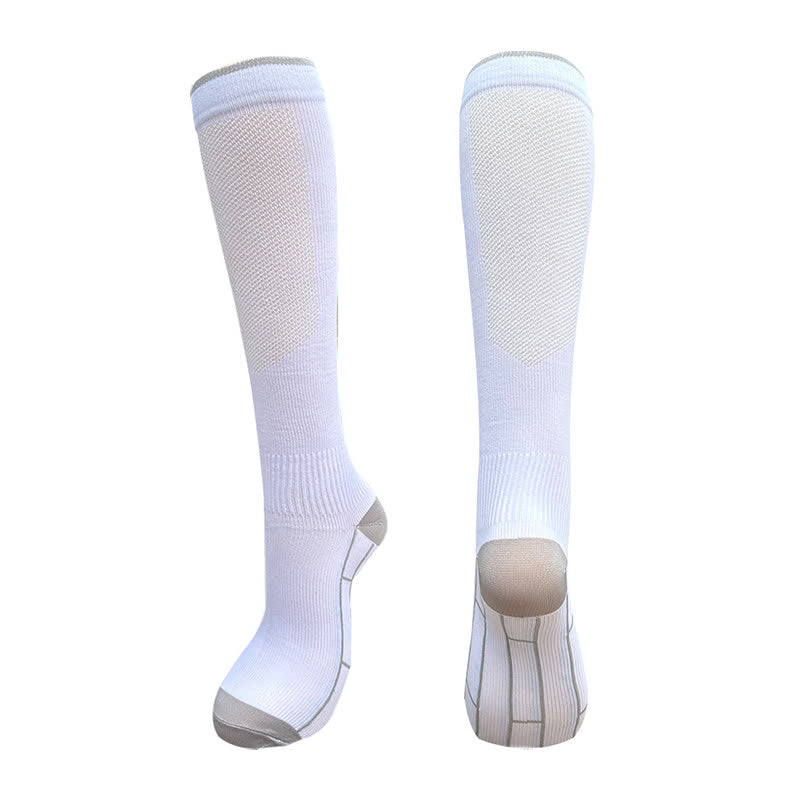 Chaussettes de compression extensibles de style simple (3 paires) - Blanc - L/XL - image 2