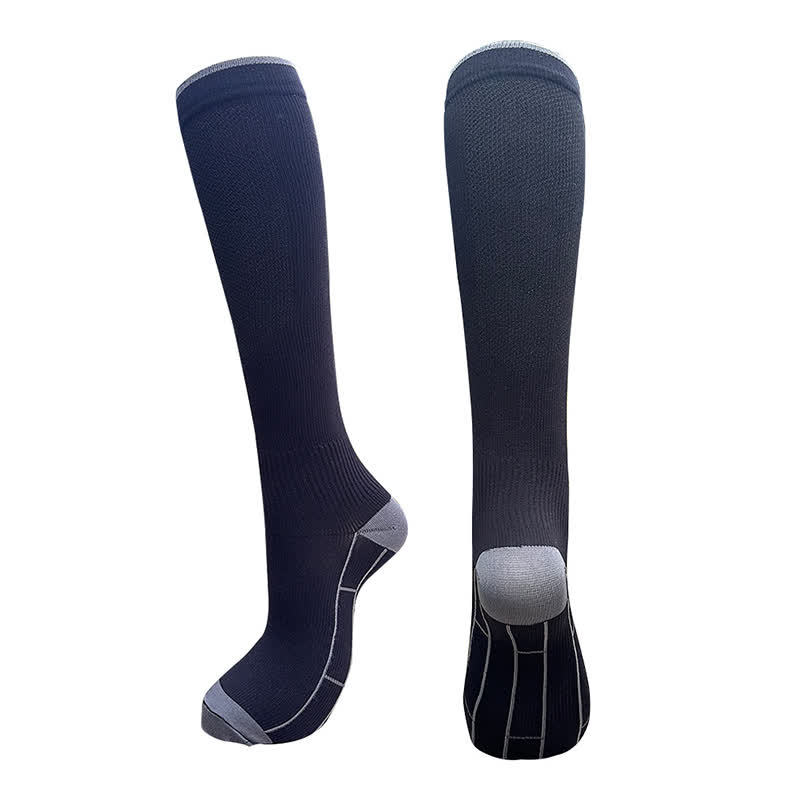 Chaussettes de compression extensibles de style simple (3 paires) - Noir - L/XL - image 4