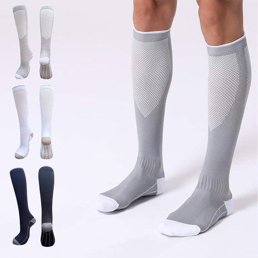 Chaussettes de compression extensibles de style simple (3 paires) - Multicolore - L/XL - image 0