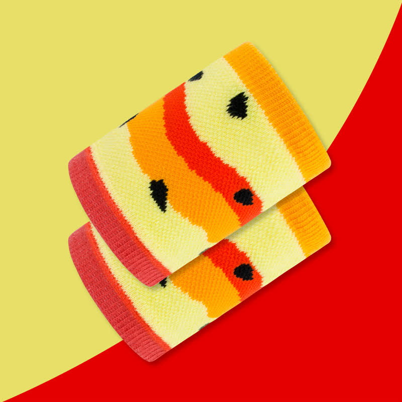 Manchons de poignet amusants à motif pastèque (2 paires)