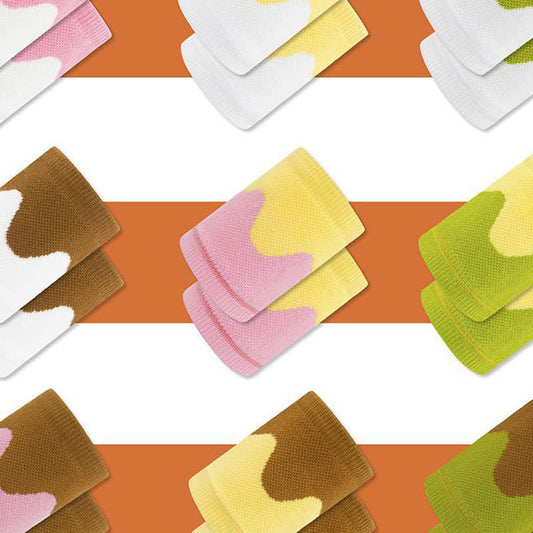 Manchons de poignet à blocs de couleurs ondulés (2 paires) - image 0