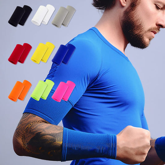 Manchons de compression pour poignets de sport de plein air de couleur unie (2 paires)