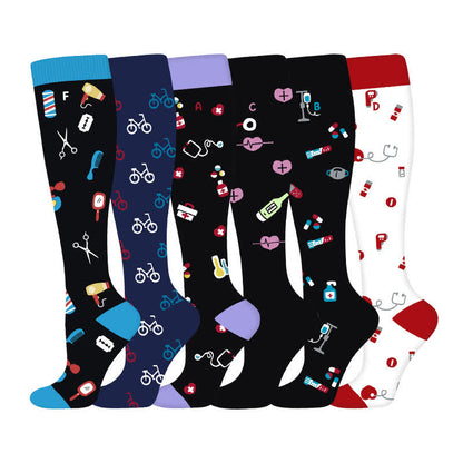 Chaussettes de compression anti-transpiration à imprimé médical (6 paires) - image 0
