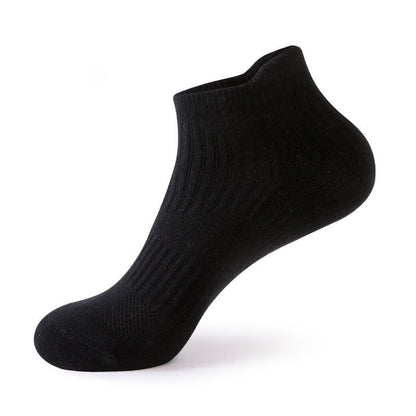 Chaussettes de sport respirantes et anti-transpiration de couleur unie (5 paires) - Noir - EU39-44 (US6-10) - image 12