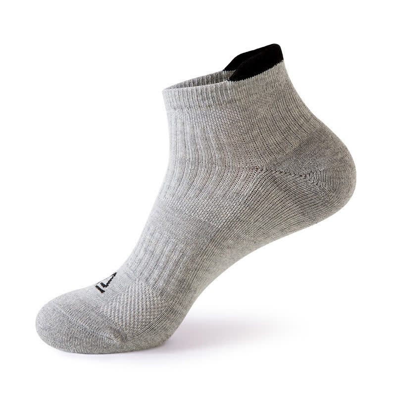 Chaussettes de sport respirantes et anti-transpiration de couleur unie (5 paires) - Gris - EU39-44 (US6-10) - image 11