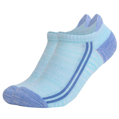 Chaussettes respirantes anti-transpiration en coton à rayures colorées (6 paires) - Bleu - EU39-42 (US6-8.5) - image 9