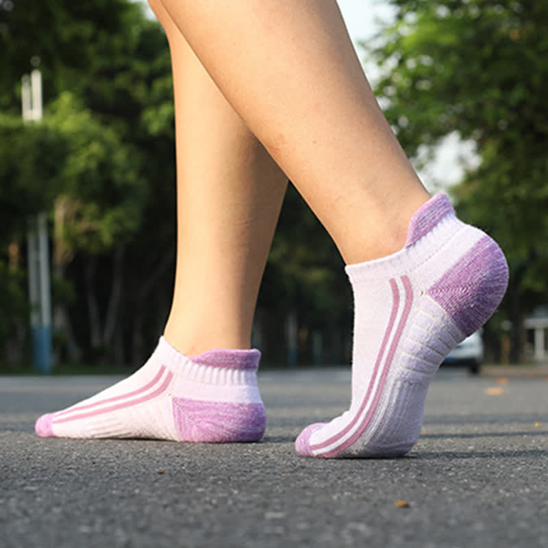 Chaussettes respirantes anti-transpiration en coton à rayures colorées (6 paires) - image 5
