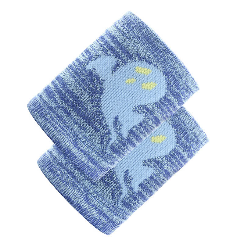 Manchons de poignet de sport à motif fantôme mignon (2 paires) - Bleu - image 3