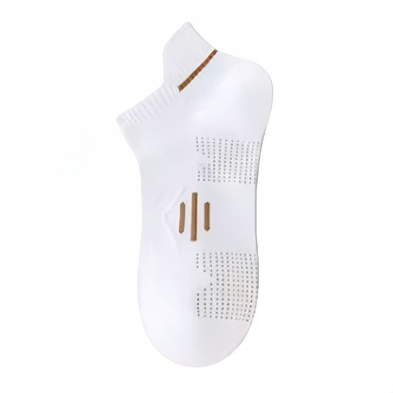 Chaussettes de sport respirantes en coton anti-transpiration (5 paires) - Blanc et marron - EU36-43 (US4-9) - image 12