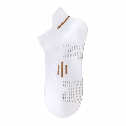 Chaussettes de sport respirantes en coton anti-transpiration (5 paires) - Blanc et marron - EU36-43 (US4-9) - image 12