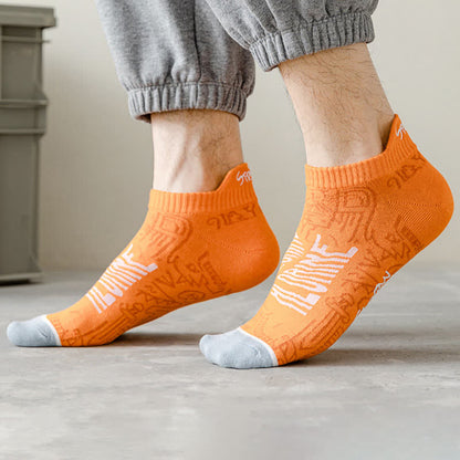 Chaussettes respirantes en coton à motifs artistiques (5 paires) - Orange - EU39-44 (US6-10) - image 6