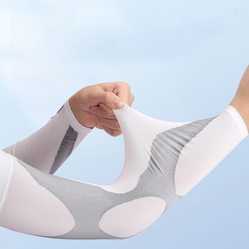 Manchons de protection solaire à rayures pour sports de plein air (4 paires) - image 1