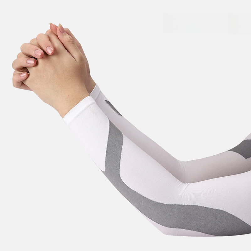Manchons de protection solaire à rayures en Y pour sports de plein air (4 paires)