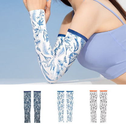 Manchons de protection solaire d'extérieur à imprimé floral (3 paires) - Multicolore - image 0