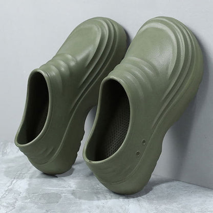 Chaussures de cuisine à semelle souple, antidérapantes et imperméables, de couleur unie