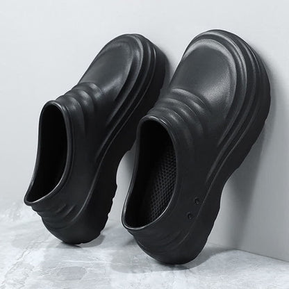 Chaussures de cuisine à semelle souple, antidérapantes et imperméables, de couleur unie