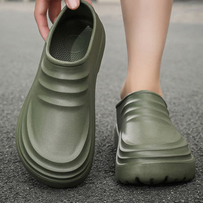 Chaussures de cuisine à semelle souple, antidérapantes et imperméables, de couleur unie