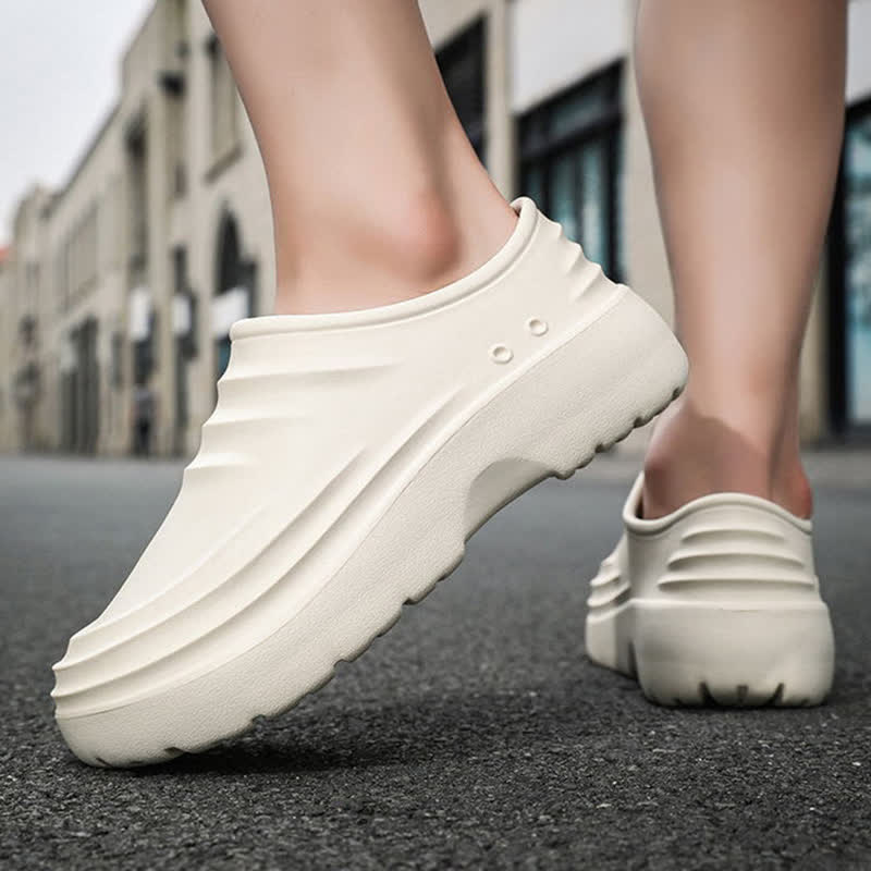 Chaussures de cuisine à semelle souple, antidérapantes et imperméables, de couleur unie