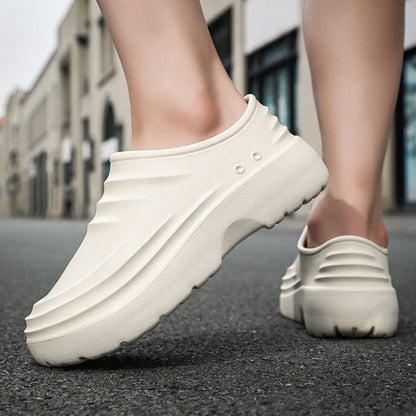 Chaussures de cuisine à semelle souple, antidérapantes et imperméables, de couleur unie