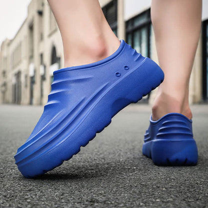 Chaussures de cuisine à semelle souple, antidérapantes et imperméables, de couleur unie