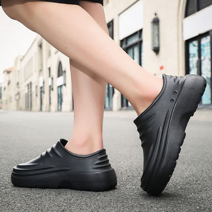 Chaussures de cuisine à semelle souple, antidérapantes et imperméables, de couleur unie