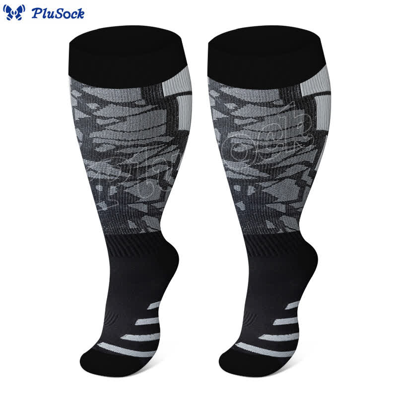 Chaussettes de compression de fitness graphiques grande taille (3 paires)