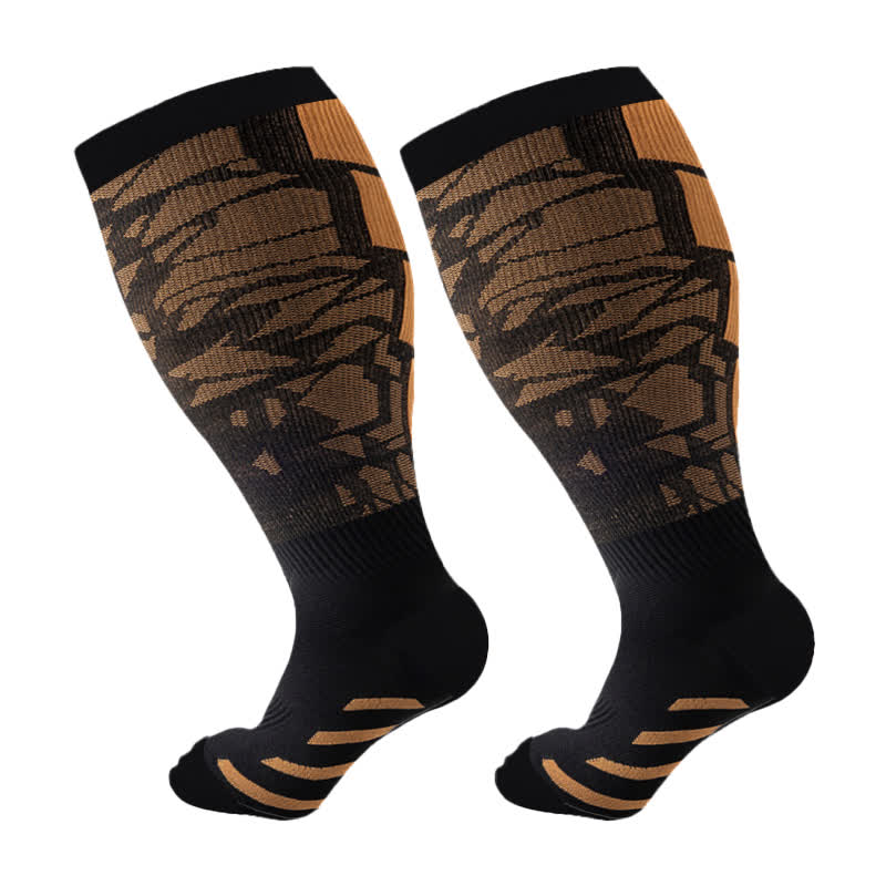 Chaussettes de compression de fitness graphiques grande taille (3 paires) - Orange - 4XL - image 5