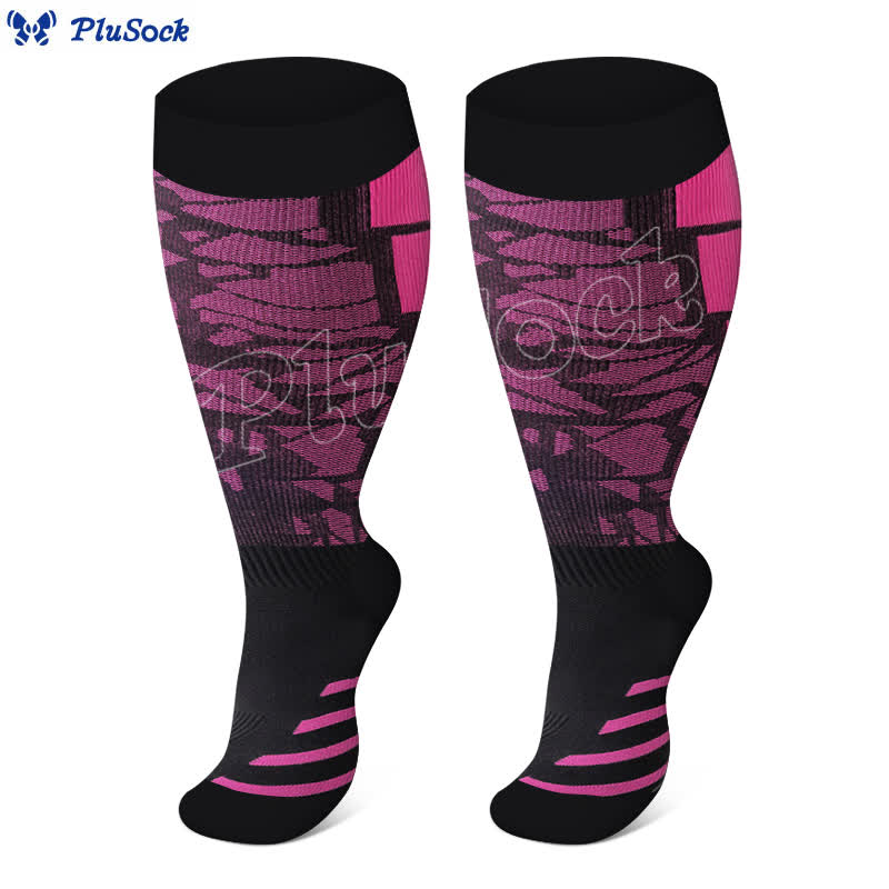 Chaussettes de compression de sport graphiques grande taille (3 paires)