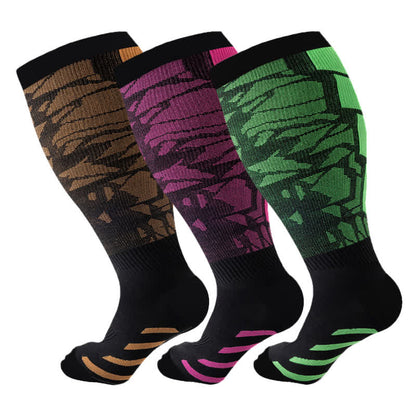 Chaussettes de compression de sport graphiques grande taille (3 paires)