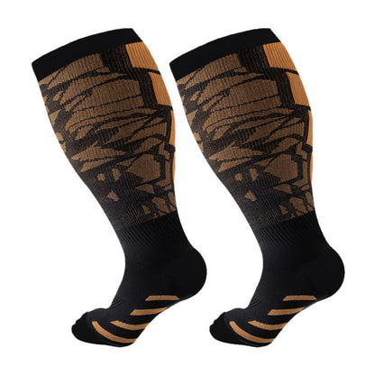 Chaussettes de compression de sport graphiques grande taille (3 paires) - Orange - 4XL - image 5