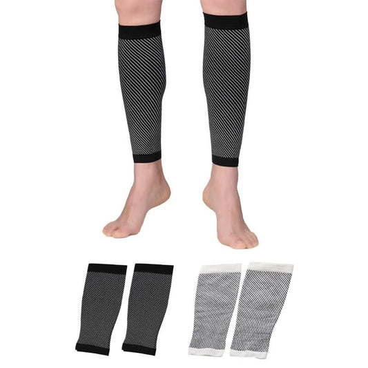 Manchons de compression rayés pour mollets (2 paires)