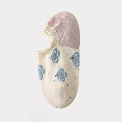 Chaussettes invisibles à motifs mignons (8 paires)