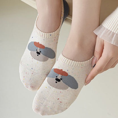 Chaussettes invisibles à motifs mignons (8 paires)