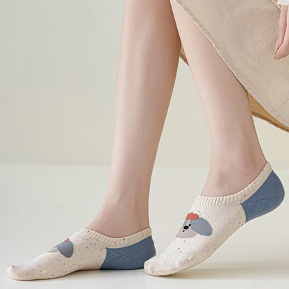 Chaussettes invisibles à motifs mignons (8 paires)