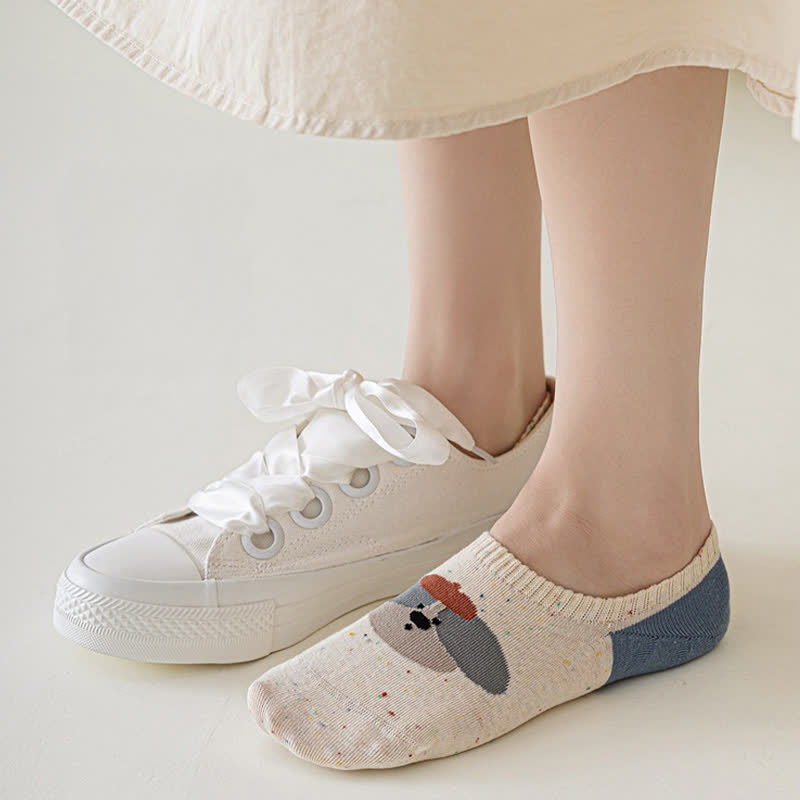 Chaussettes invisibles à motifs mignons (8 paires)