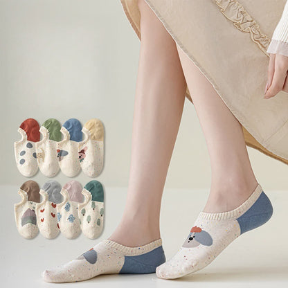 Chaussettes invisibles à motifs mignons (8 paires)