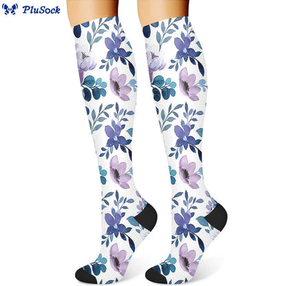 Chaussettes de compression luxueuses à fleurs (3 paires) - image 2