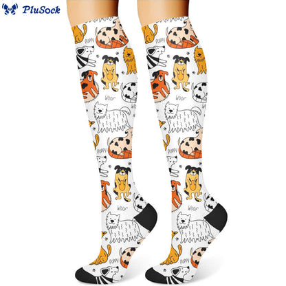Chaussettes de compression à imprimé chien (3 paires) - image 3